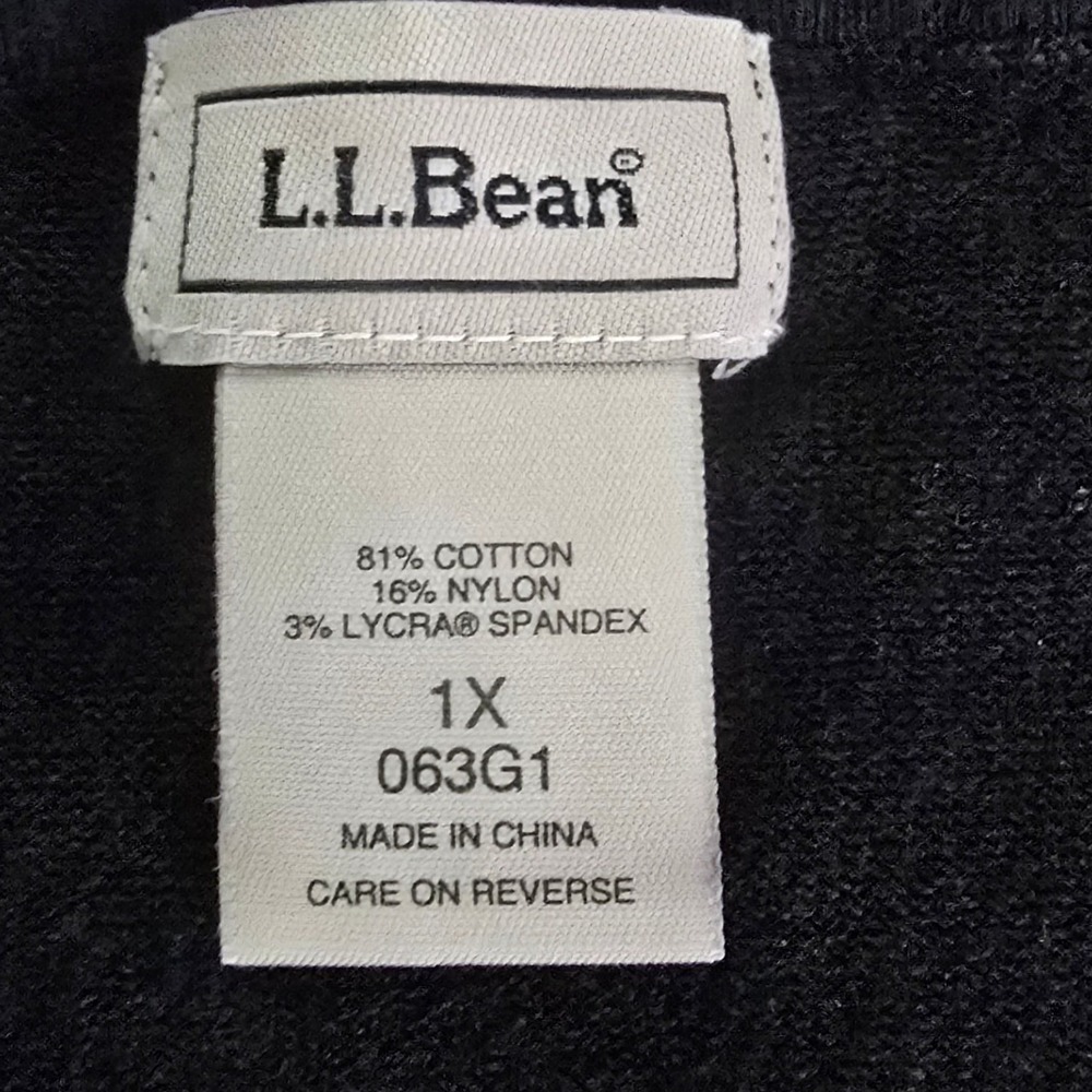 LL Bean Cardigan Sweater Women Classic 1X Navy Blue Cotton Blend Button Front - Picture 4 of 8